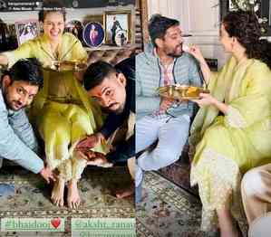 Kangana Ranaut blesses her brothers on Bhai Dooj