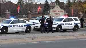 Four arrested, cop injured after protest at Hindu temple in Canada