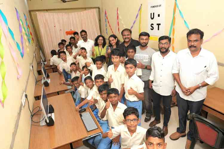 UST sets up IT Lab at Govt UPS  Eanchakkal under ‘Adopt A School’ CSR initiative