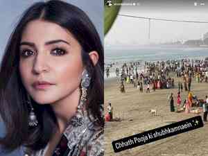 Anushka captures devotees performing Chhath Pooja at Mumbai beach  from her sea-facing apartment