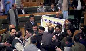 BJP MLAs run ‘parallel assembly’ in J&K Assembly lawns