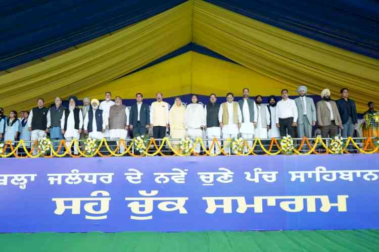 Mohinder Bhagat administers oath to 5443 newly elected panchayat members in Jalandhar