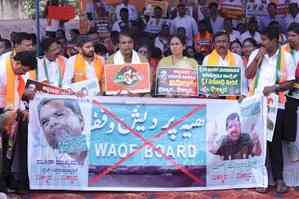 Waqf row: BJP stages ‘Our land, our right’ protest across K’taka for 2nd day