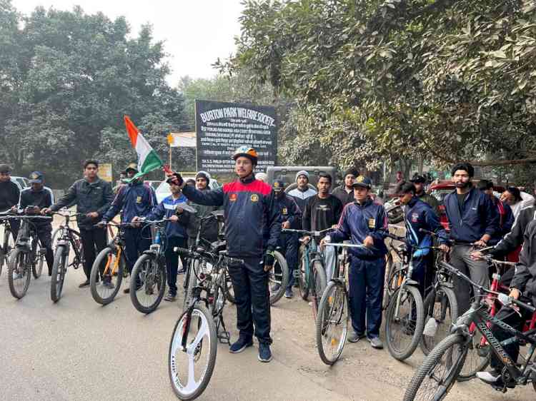 Cadets participate in Cyclothon Rally on the 76th NCC Raising Day