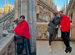 Sonakshi gives romantic peck on Zaheer’s cheek as they pose in Milan