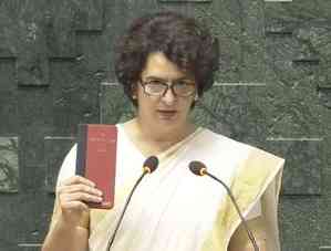 'I am very happy today',  Priyanka Gandhi takes oath as Lok Sabha MP