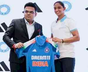 Jay Shah and Harmanpreet Kaur unveil India’s new ODI jersey ahead of Australia tour