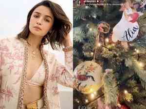 Alia Bhatt kicks off December by installing christmas tree with  Raha's name