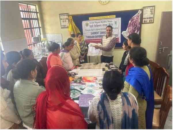 PAU- KVK ROPAR EMPOWERS RURAL WOMEN WITH VOCATIONAL TRAINING ON CLOTHING EMBELLISHMENT