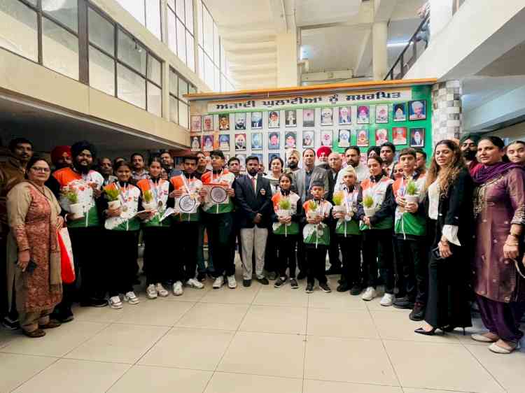 ADC felicitates eight players for winning medals at 11th Commonwealth Karate Championship