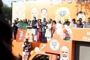 Delhi BJP flags off 14 video vans to collect manifesto suggestions