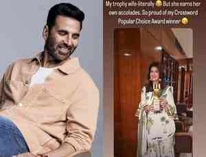 Akshay Kumar cheers for ‘trophy wife’ Twinkle: She earns her own accolades