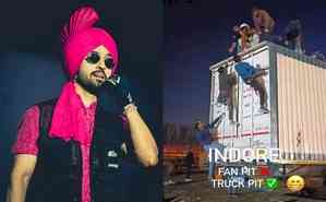 Diljit shares hilarious image of fans climbing on truck's roof to get  a glimpse of concert