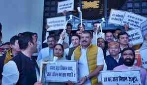 Cong MLAs protest at MP Assembly complex, allege irregularities in 'Nal Jal' scheme