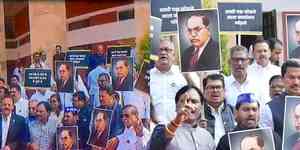 Ambedkar remarks: Congress' protests continue; cops book BJYM leaders for vandalism