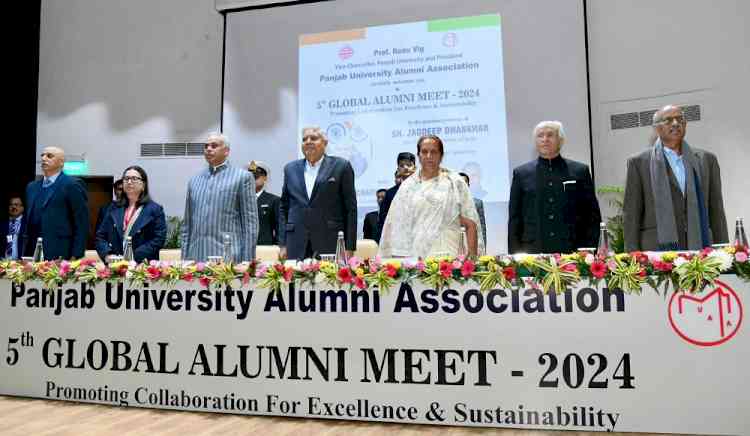 Vice-President of India Jagdeep Dhankhar addresses 5th Global Alumni Meet at Panjab University 