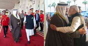 In special gesture, Kuwait's Prime Minister sees-off PM Modi at  airport after conclusion of historic visit