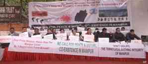 Manipur civil society groups hold demonstration in Delhi, seek PM’s intervention to restore peace