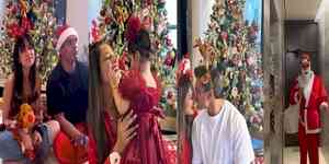 Karan turns Santa for daughter Devi, Bipasha soaks in happiness