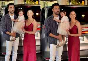 Alia and Ranbir's little Raha gives a sweet kiss to the camera at a special family gathering