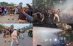 Cane-charge and water cannons: Patna Police crack-down on BPSC aspirants' protest