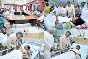 Tirupati stampede: CM Naidu visits spot, meets injured, announces action against officials