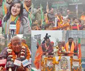 Show of strength, rallies ahead of nomination filing by BJP leaders for Delhi Assembly polls