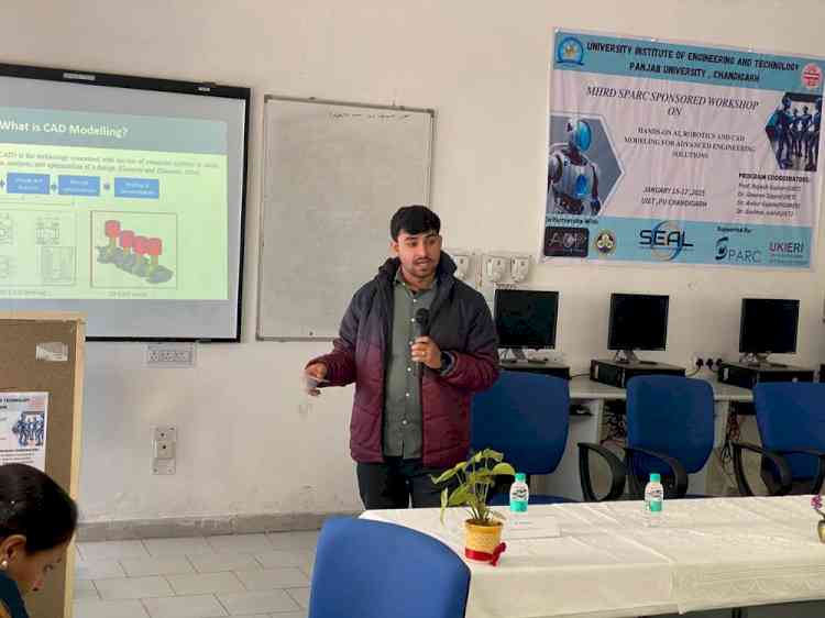 A three-day workshop titled “Hands-On AI, CAD Modeling, and Robotics for Advanced Engineering Solutions” started today at the University Institute of Engineering and Technology (UIET).