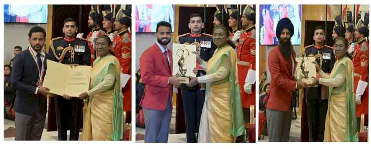 President Droupadi Murmu Honours Three LPU Hockey Stars with National Sports Awards 2025 at Rashtrapati Bhawan, New Delhi