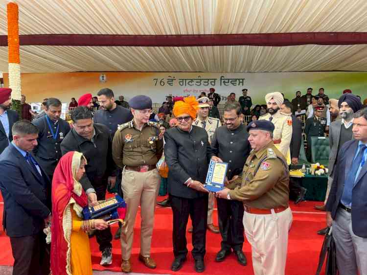 76th Republic Day-Governor Gulab Chand Kataria felicitates personalities from various walks of life for outstanding services