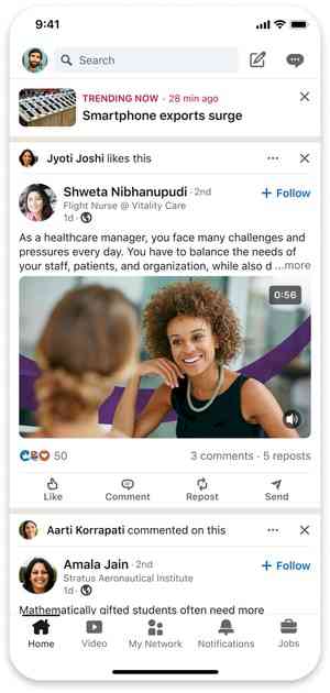 LinkedIn tests ‘news banner’ feature for working professionals in India