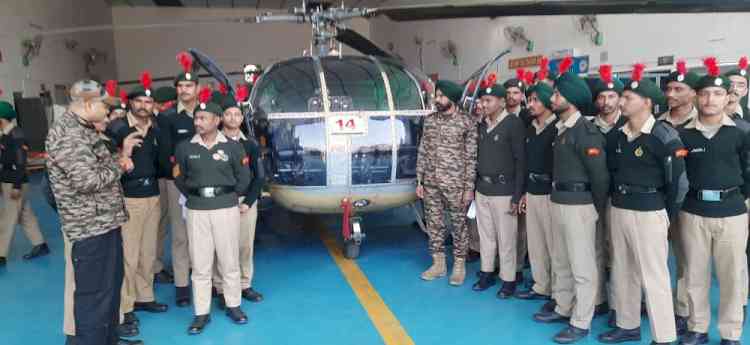 NCC Cadets visit Aviation Squadron in Cantt and Practice Slithering