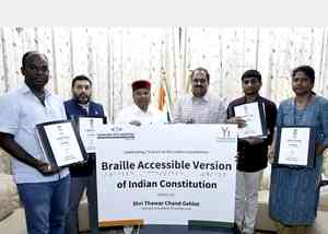 Braille version of Indian Constitution launched in B'luru for visually challenged  