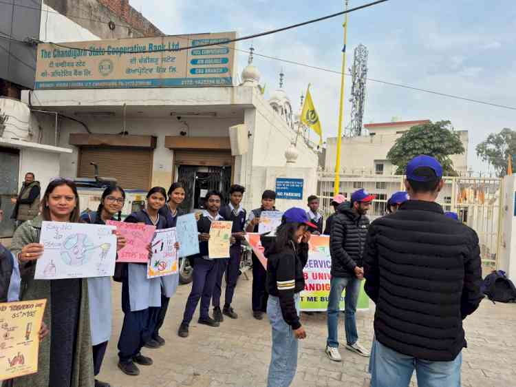 NSS, Panjab University Organises Poster Making Competition and Nukkad Natak on TB and Nasha Mukt Bharat Abhiyaan at Khuda Lahora