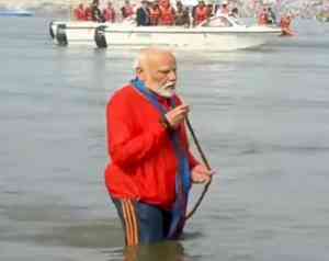 Maha Kumbh: PM Modi takes holy dip at Sangam