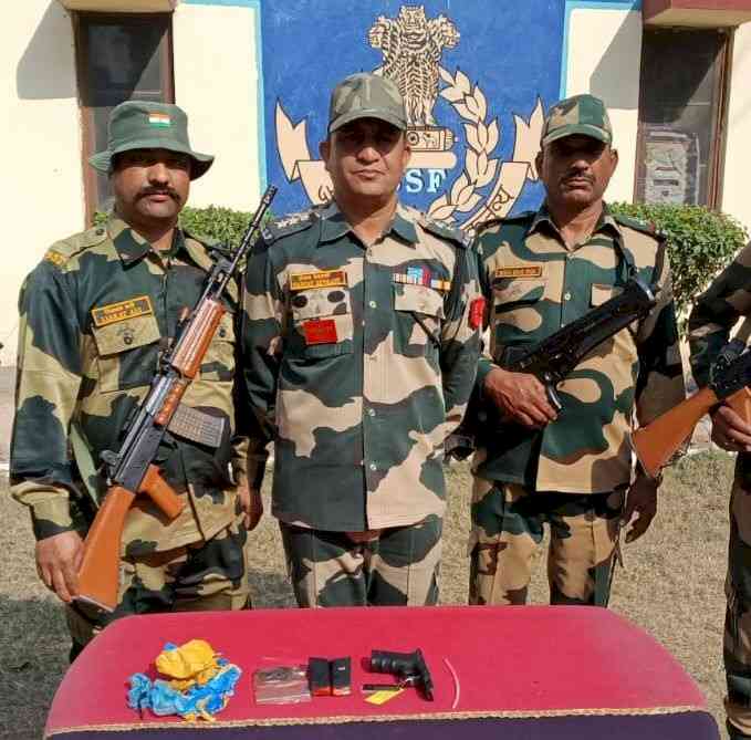 Heroin with arms and ammunition recovered by BSF in Ferozepur Sector