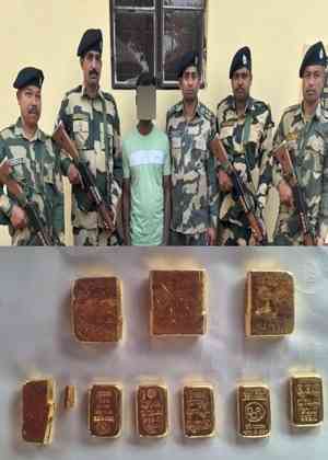 BSF arrests smuggler along India-B'desh border, recovers gold valued at Rs 1.49cr 