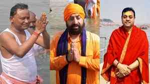 Maha Kumbh: Uttarakhand Guv, Odisha CM take holy dip at Triveni Sangam