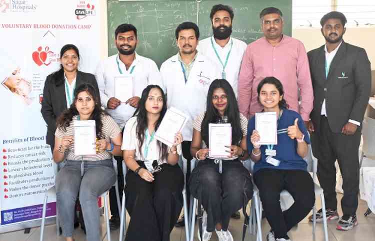 CMR University hosts successful blood donation camp in collaboration with Rotaract Club and Sagar Hospitals