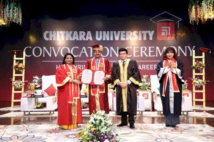 Thumbay Moideen, Founder President of Thumbay Group, Honoured with Honorary PhD Degree by Chitkara University