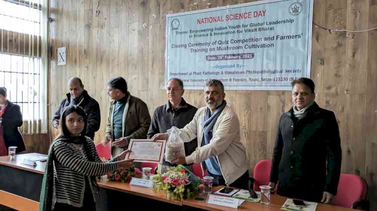 National Science Day: Winners of Quiz competition felicitated at Nauni