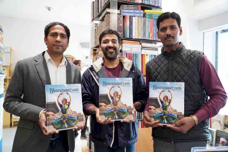 The Dancing Dentist Signs His Book on Bharatanatyam at Bahrison's, Chandigarh