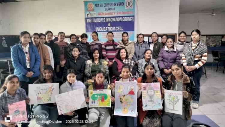 Economics Association of P.C.M. S.D. College for Women holds Poster-Making Competition on 'New Business Ideas' under IIC