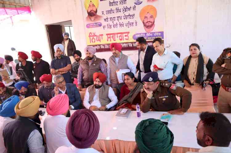 Cabinet Minister Hardeep Mundian holds Sangat Darshan for 21 villages, listens to issues of people