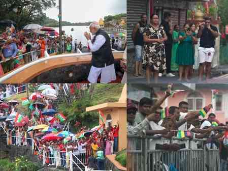 India connection! Mauritians thronged streets to catch glimpse of PM Modi on way to Ganga Talao