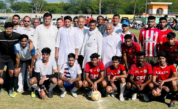 MP Deepender Hooda attended the martyrdom football competition organized in Village Bahalba.